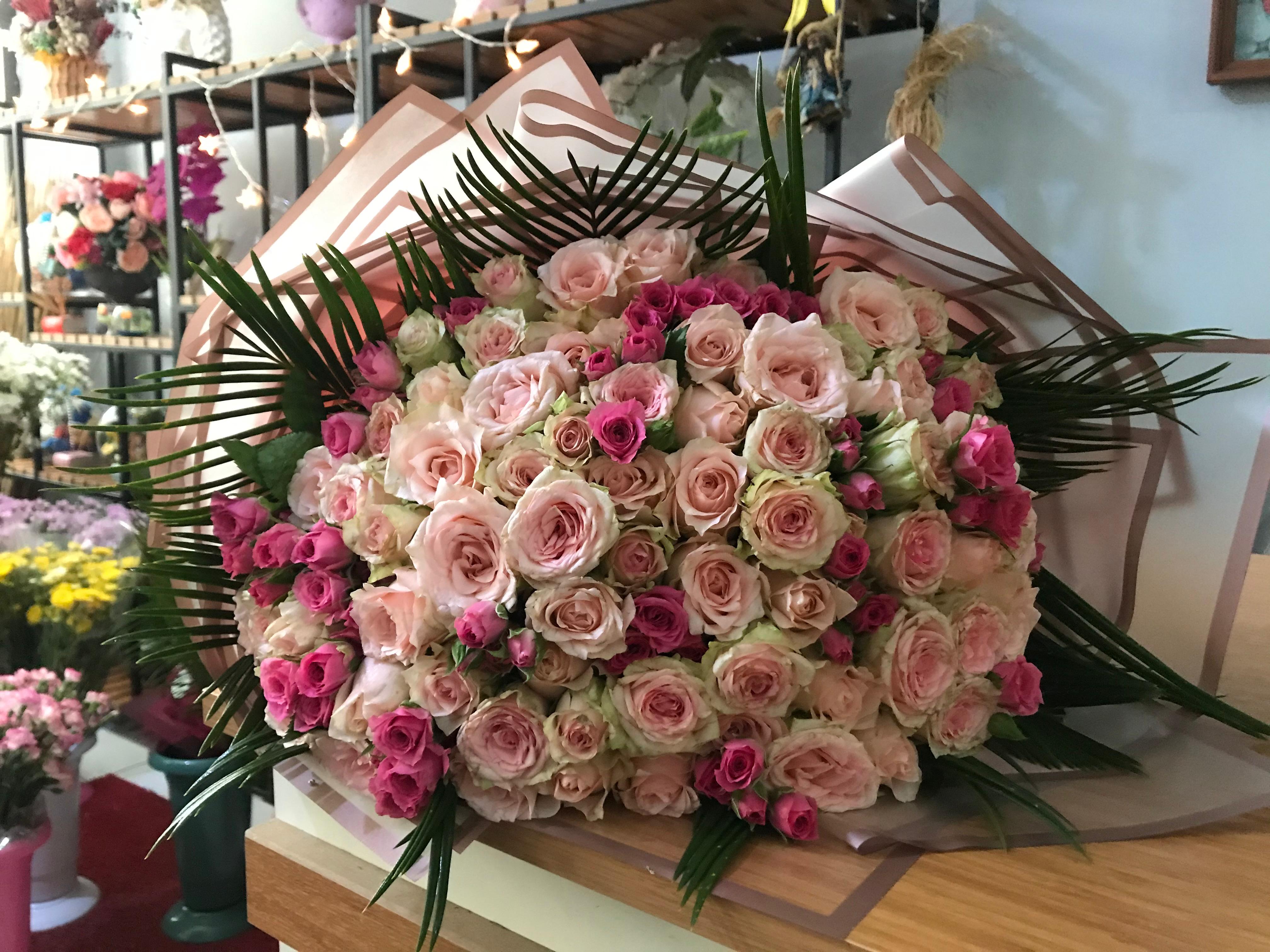 101li Pembe Gül Buketi